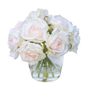 Bouquet Rosas Blancas de Seda Artificiales