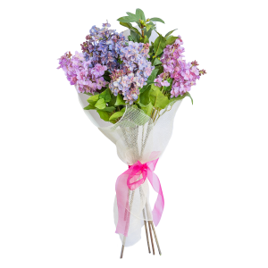 Ramo Silvestre de Lilas Artificiales Rosa y Violeta - 4